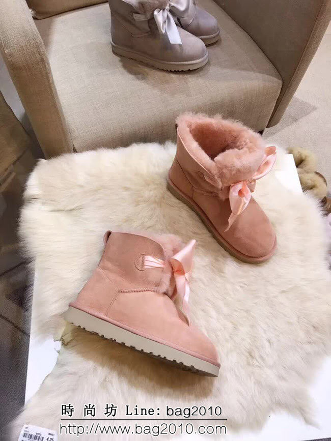 UGG 109836018秋冬 518新款 gita bow mini 絲帶蝴蝶結 短筒雪地靴 QZS2876